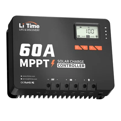 LITIME 60A Bluetooth Solarladeregler 12V/24V/36V/48V MPPT Solar Controller ✅0% MwSt.✅