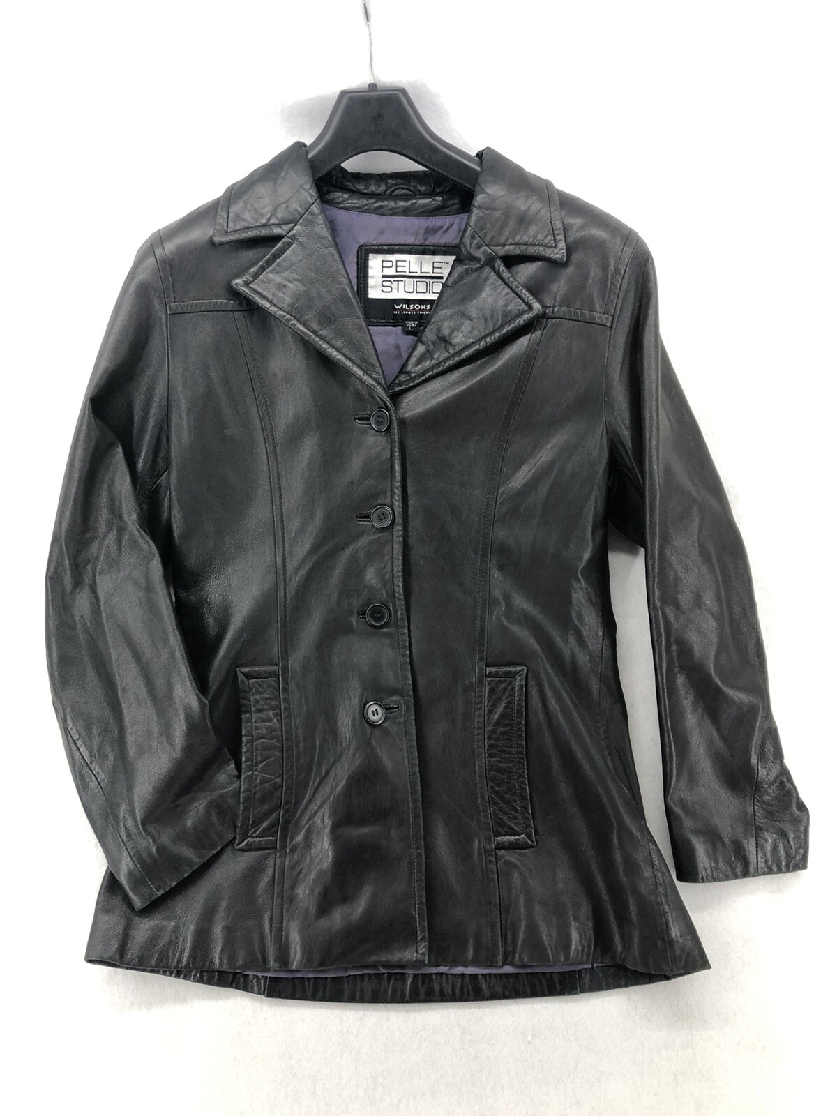 Pelle Studio Wilson Leather Jacket Mens Size L Button Front Coat