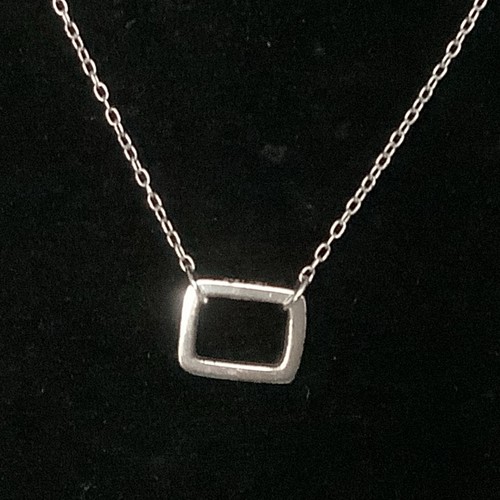 Vintage .925 Latsche Sterlingsilber 18" Kette Halskette mit Rechteck - Bild 3 von 5