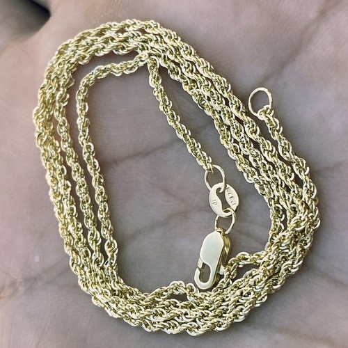 Real Solid 10K Gold Rope Chain Italy 