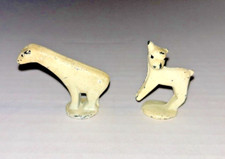 Vintage Off-White Cast Metal Animals - Polar Bear and Lamb