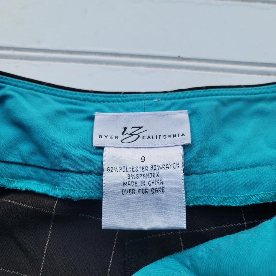 Pantalones cortos IZ Byer para mujer de pierna ancha a rayas talla 9 marrón a cuadros 29x22 Foto 2 de 4