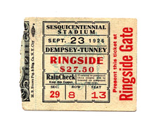 JACK DEMPSEY  VS.  GENE TUNNEY    TICKET STUB   SEPTEMBER 23, 1926