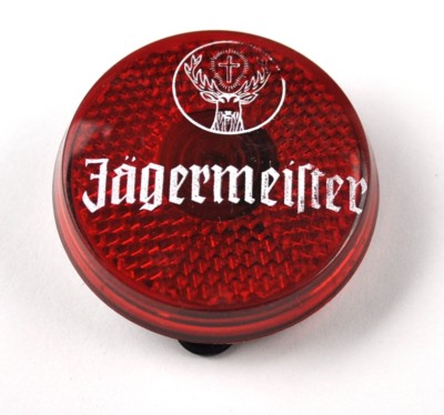 Jägermeister USA rotes Blinklicht Katzenauge Clip rot