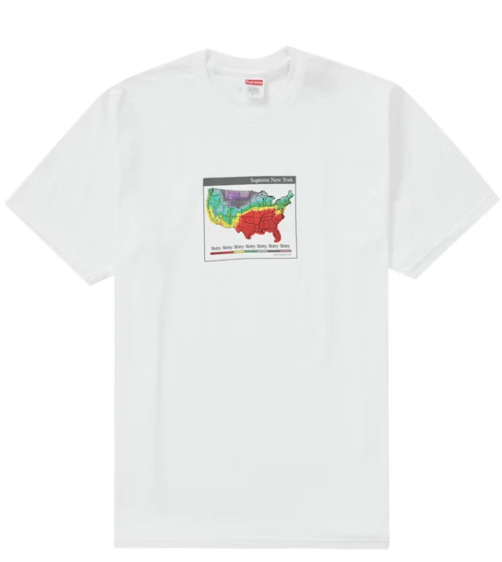 Tee shirt blanc Supreme automne hiver 2023 météo taille XL neuf