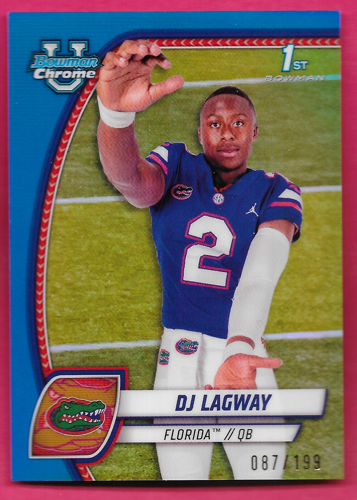 2024 Bowman University Chrome DJ LAGWAY 1st Blue Refractor #/199 Florida #63
