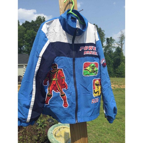 Power Rangers mysticforce vintage boys jacket blue kids size 6 90 Y2K - Picture 7 of 13