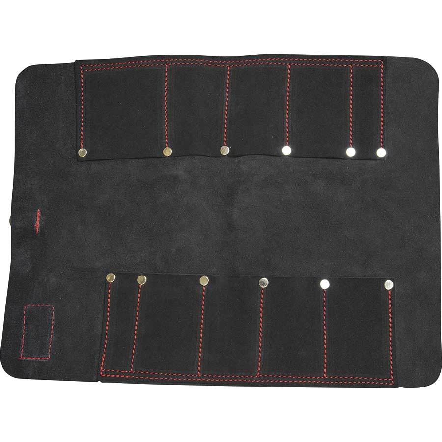 Handmade Black Leather Chisel Roll - Personalised - Connell of Sheffield