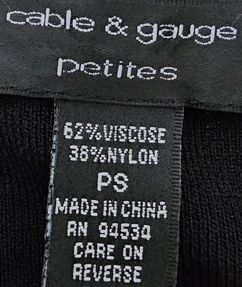 Camisa Top Blusa Cable & Gauge Mujer Talla PS Pequeña Pequeña Sin Mangas Cuello en V Foto 2 de 4