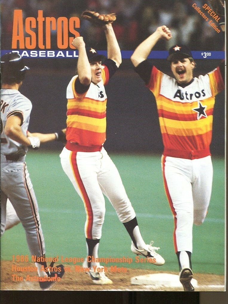 1986 NLCS Game Program New York Mets Houston Astros Mike Scott