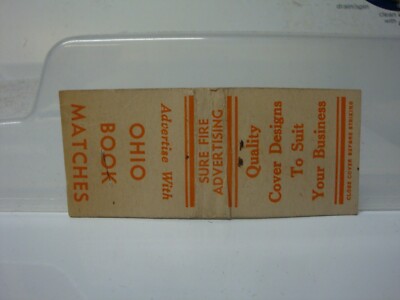 Sure Fire Advertising Ohio Book Matches Matchbook. 