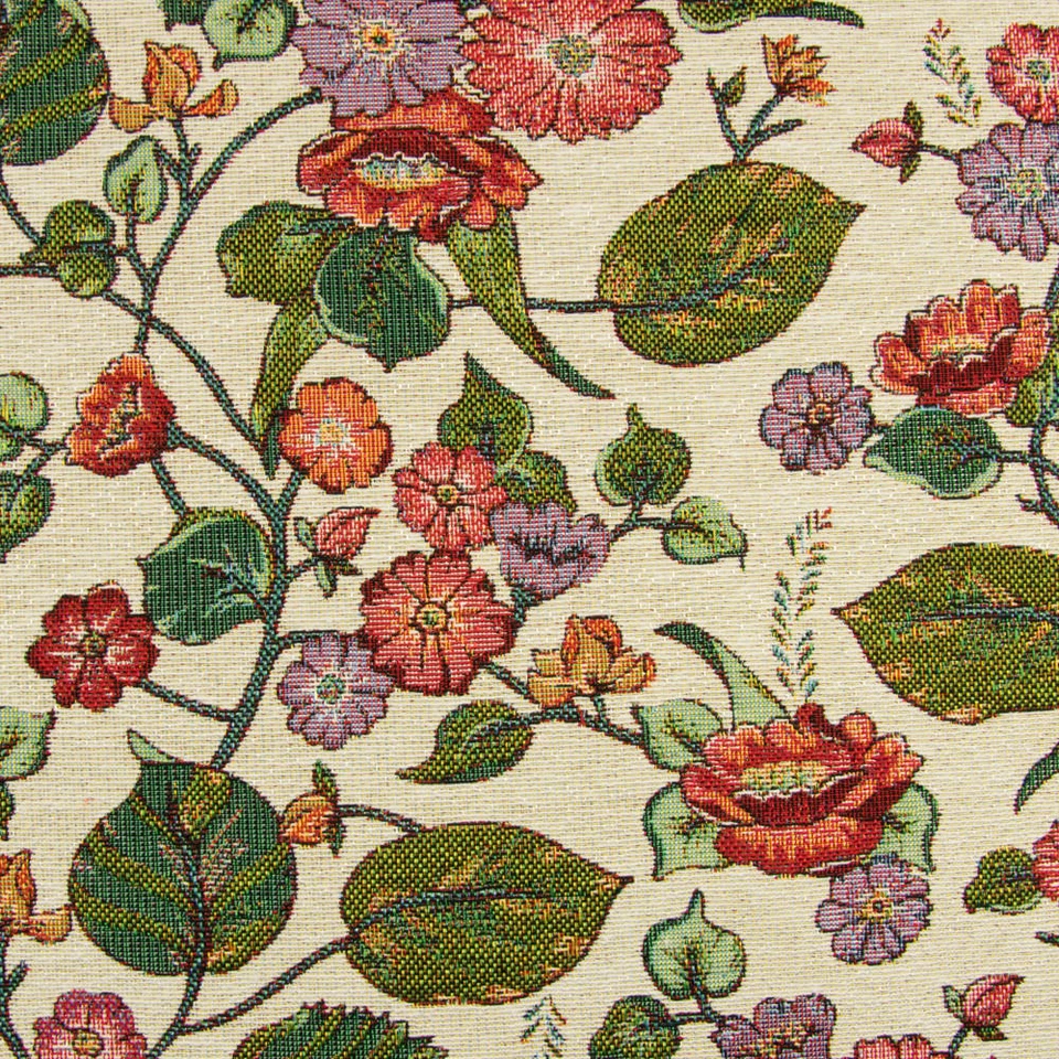 Gobelin Stoff Blumenranke natur bunt Dekorationen Taschen Vorhänge (Prei=0,5m) - Bild 2 von 4