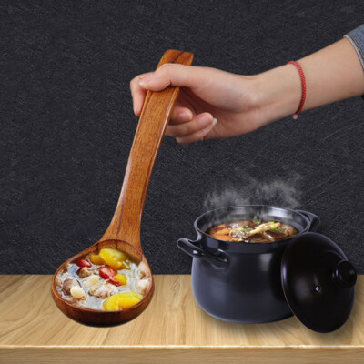 Wooden Soup Ladle,Gravy Sauce Ladle,Porriage Spoon,Rice Paddle Scoop ...