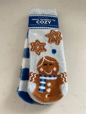 Bath & Body Works Set of 2 Gingham Gingerbread Shea Socks Non Slip Christmas New