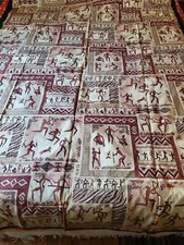 Vintage African Warriors Textile  56"x82"