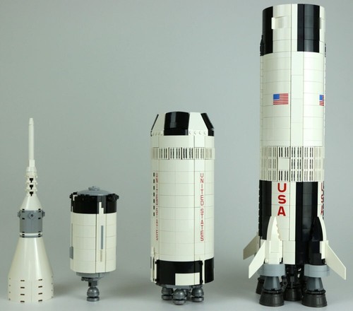 NUOVO FAI DA TE NASA Apollo Saturn V 21309 pezzi 4784 blocchi di costruzione nave spaziale costruzione - Foto 6 di 8
