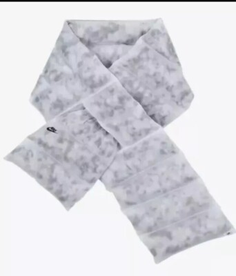 Nike Therma-FIT NWT Insulated Wrap Neck Scarf White/Grey Thermore Nylon NEW