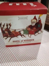 Williams Sonoma Vintage Santa & Reindeer Juice Water Glass 14 OZ Set Of 4 NEW