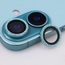 iPhone 16 16 Plus Camera Lens Protector Bling Glitter Metal Crystal Green