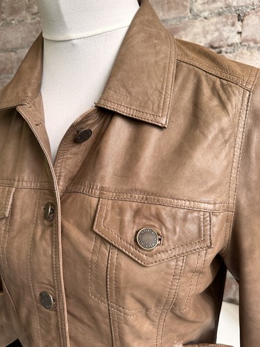 La Redoute Real Leather Trucker Jacket Levi’s Style Type III Size 14 U.K. - Picture 5 of 14