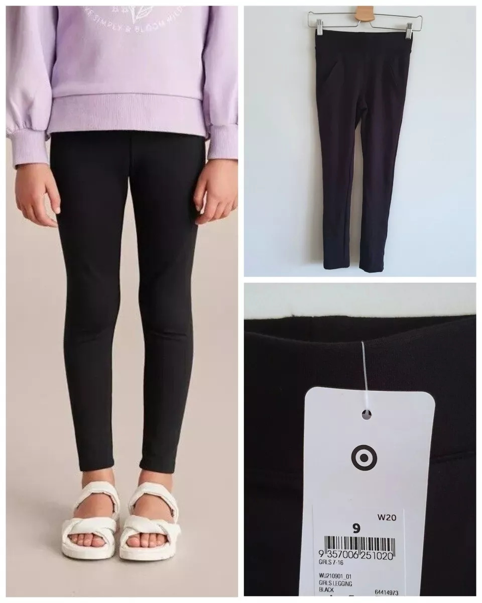 2x NWT Target Size 9 girls pull on ponte pants thick leggings black