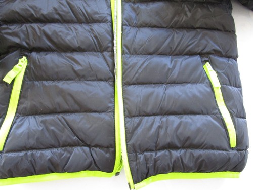 Eddie Bauer Boys Cirrus Lite Reversible Down Hooded Jacket Size 7/8 Black Grey - Picture 8 of 11