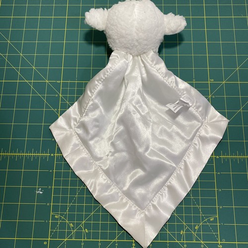 Baby Aspen Prayer Lamb Security Blanket Lovey Plush Rattle White Satin Cross - Picture 4 of 7