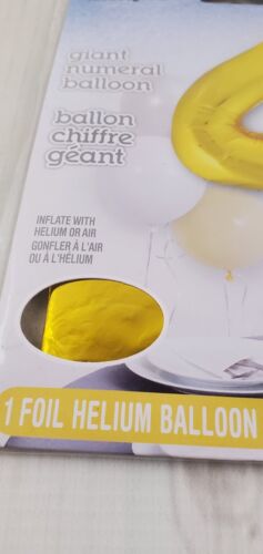 Number 4 Gold Foil 34" Giant Balloon - Picture 2 of 3