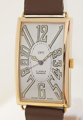 VIMY  CURVEX HERREN ARMBANDUHR IM ART DECO STIL-1940er / 1950er - Übergroß 47 mm