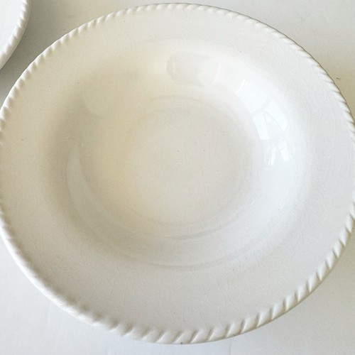 Pier 1 Bianca Farmhouse Country White 9”Cereal Bowls Rope Edge Set of 2 Rare - Picture 2 of 11