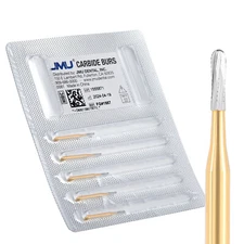 JMU Dental Carbide Burs Metal Cutting Straight Fissure Round End FG Burs