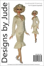 Continental Evening Doll Clothes Sewing Pattern 16" Sybarite Superdoll Dolls