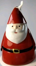 North Spruce Lane Ceramic Ornament Santa Bell 5" Tall