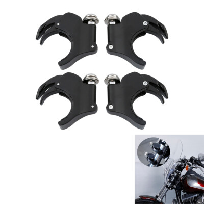 4x 49mm Fork Quick Release Detachable Windshield Clamps Fit For Harley Dyna