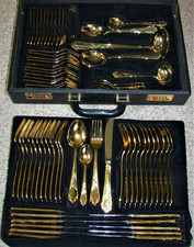 Solinger Besteck 70 tlg. 24k hartvergoldet 12 Pers. unbenutzt
