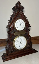 Black Forest English French Military Dedication 44th Brigade Clock Barometer Set