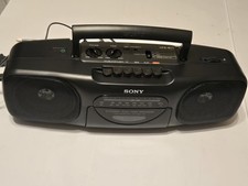 Sony CFS-B11 Portable AM FM Radio Cassette Boombox Tested Radio Works READ BELOW