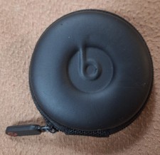 Beats Earbuds Headphones Round Travel Case W/Earbuds Open Package.