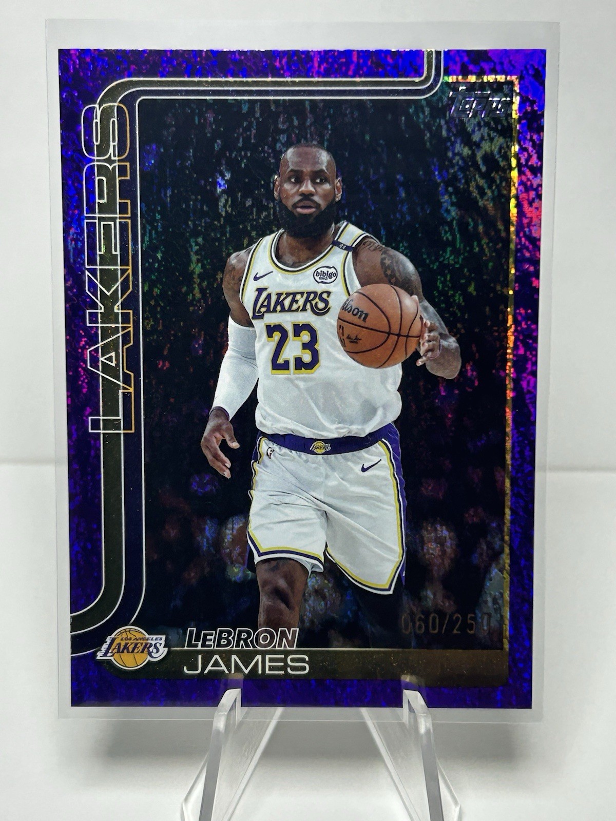 LeBron James 2025-26 Topps Flagship 060/250 Purple Foil #150 LA Lakers
