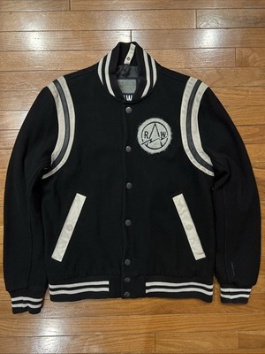 Vintage G-Star Raw Varsity Jacket: Black Teddy Bomber, Size XL