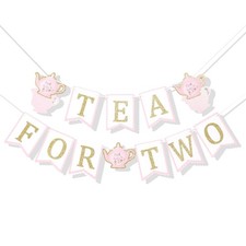 Tea for Two Birthday Banner - Alice In Wonderland Birthday Decorations,Alice ...