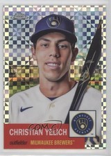 2022 Topps Chrome Platinum Anniversary X-Fractor Christian Yelich #489 1az7
