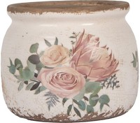 Blumentopf Keramik 12X10 Cm Beige Rosa Clayre & Eef 6CE1978S