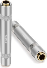 1/4 Inch TRS/TS Female to Female Gold-Plated Coupler 2 Pack , 1/4" TRS Stereo a