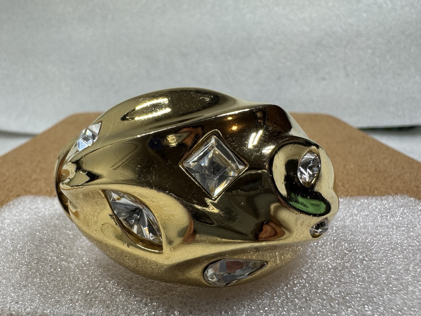 Rare Givenchy Hinged Cuff Bangle Bracelet Gold Ch… - image 1