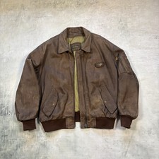 Redskins Leder schwere Bomberjacke Vintage – Größe L – Braun