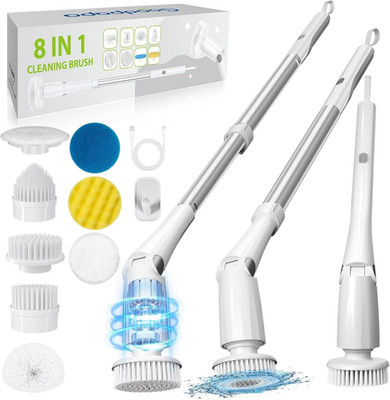 Electric Spin Scrubber, Cordless Cleaning Brush with 8 Replaceable Cleaner Brush