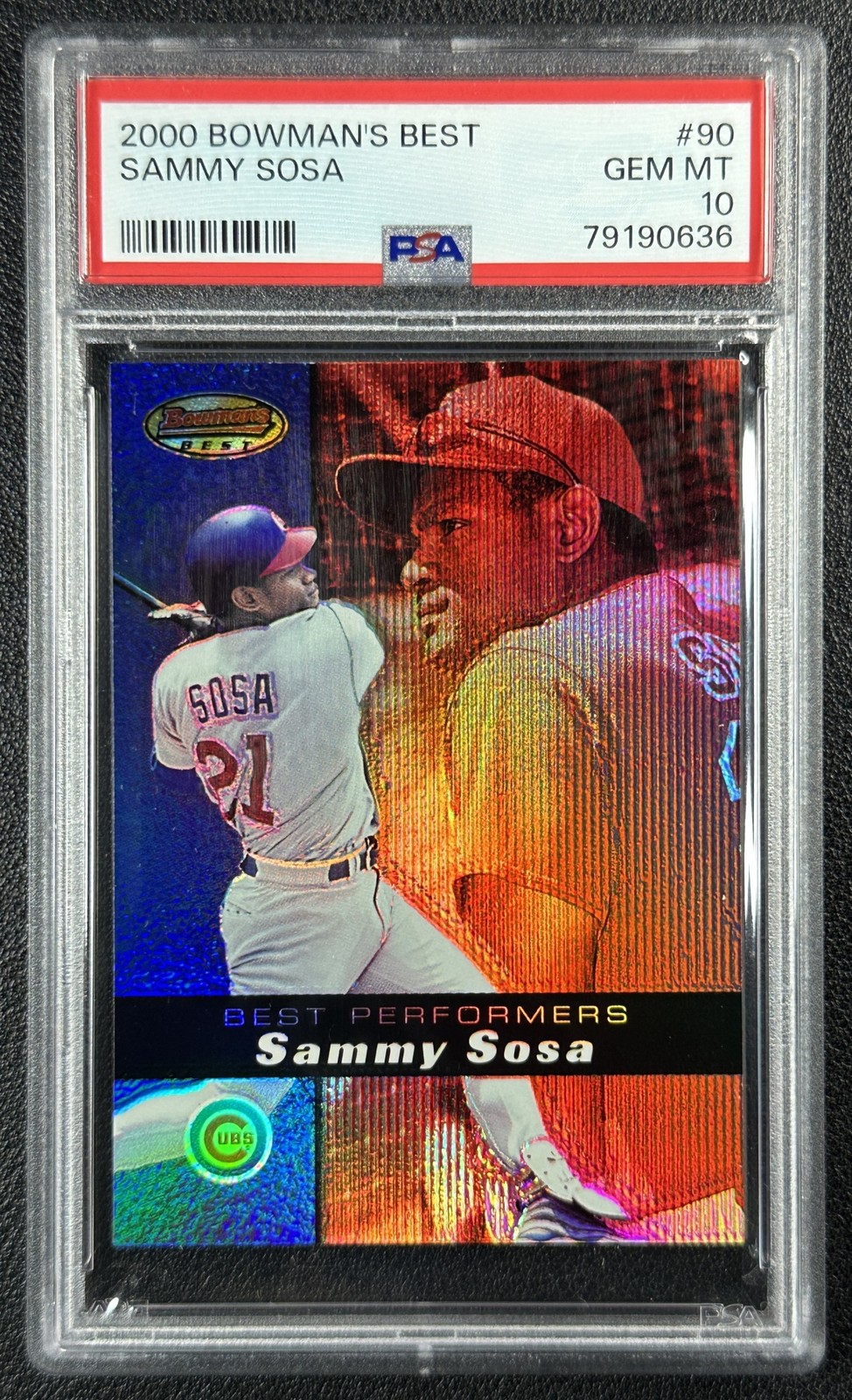POP 8 SAMMY SOSA PSA 10 2000 BOWMAN'S BEST #90 CUBS 0636