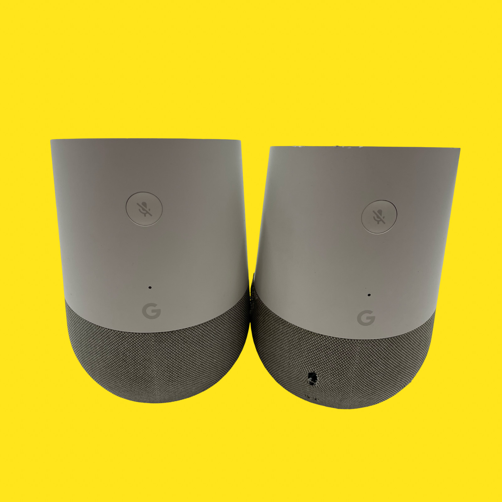 LOT OF 2 White Google Assistant Google Home Smart Speakers #5201 z48/22