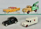 4 Dinky Toy Vintage Vehicles. 265, 254, 430, 253. No Boxes. Original
